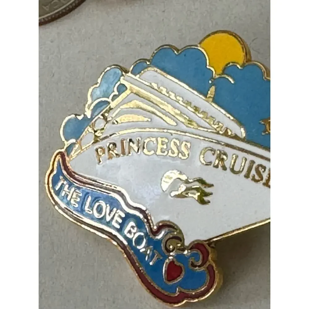 Princess Cruises Love Boat Pin Brooch Souvenir Collector Enamel Vintage Cruisin